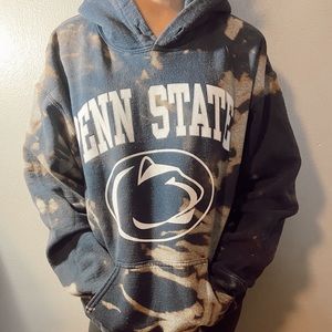 bleached dyed penn state hoodie